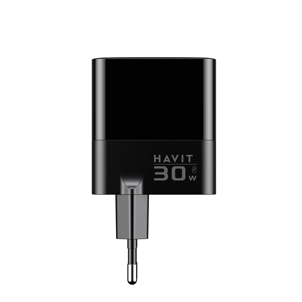 Cargador de Red HAVIT UCLE001, 30W, 3A, 2 x USB-A - 1 x USB-C, Negro