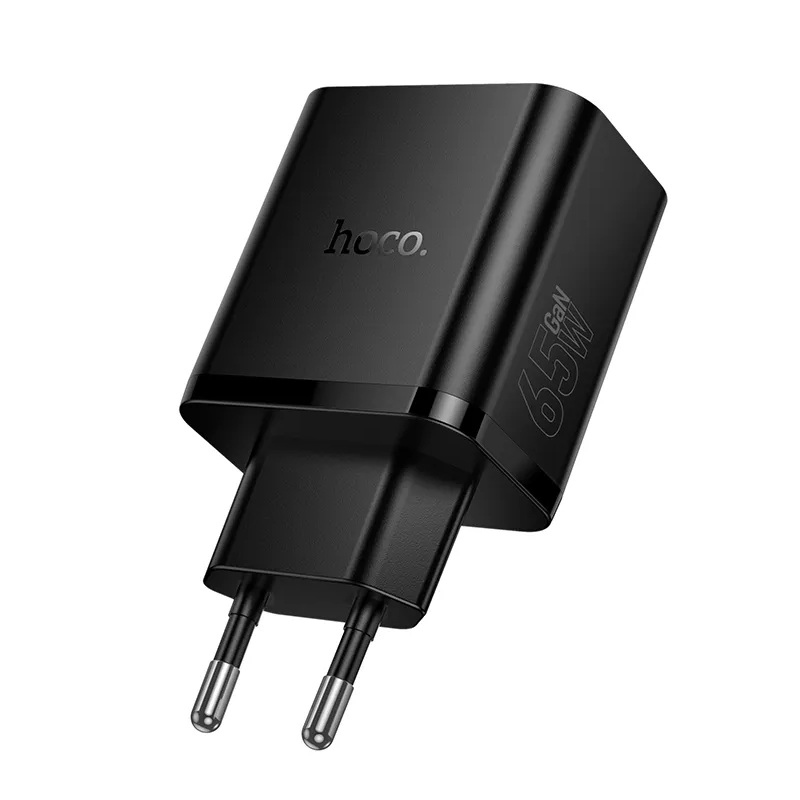 Cargador de Red HOCO N75, 65W, 3A, 1 x USB-A - 2 x USB-C, Negro