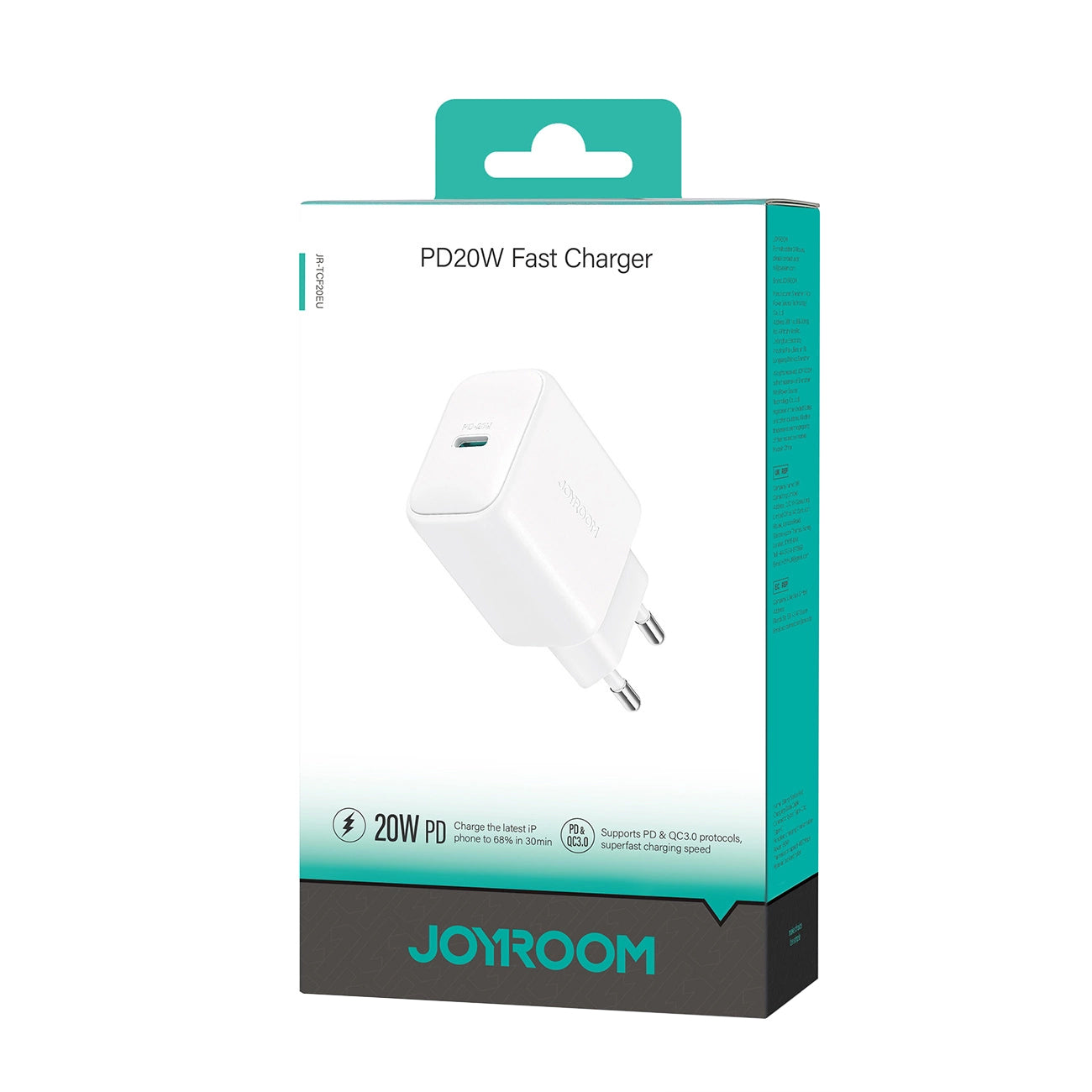 Cargador de Red Joyroom JR-TCF20, 20W, 3A, 1 x USB-C, Blanco