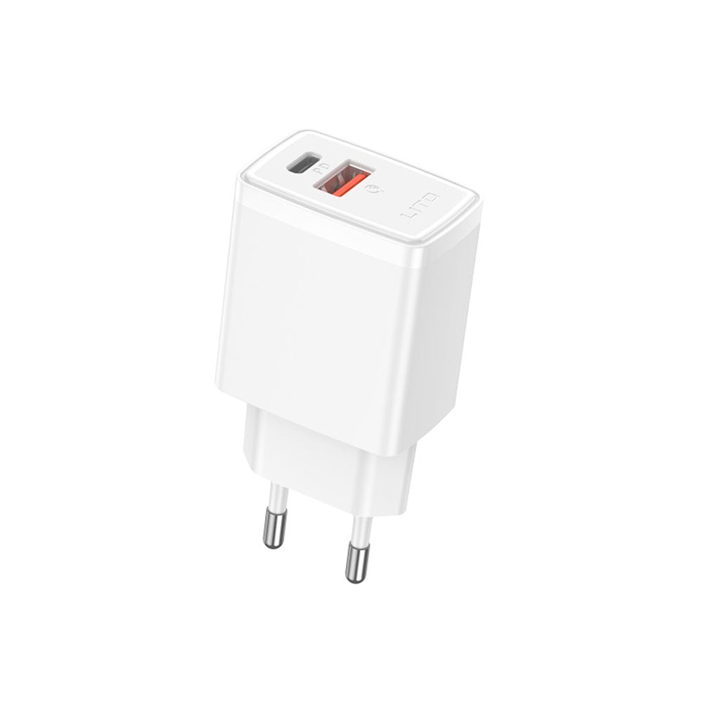 Cargador de Red Lito LC09, 20W, 3A, 1 x USB-A - 1 x USB-C, Blanco