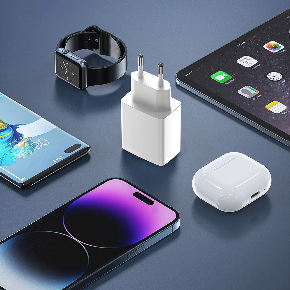 Cargador de Red Lito LC09, 20W, 3A, 1 x USB-A - 1 x USB-C, Blanco