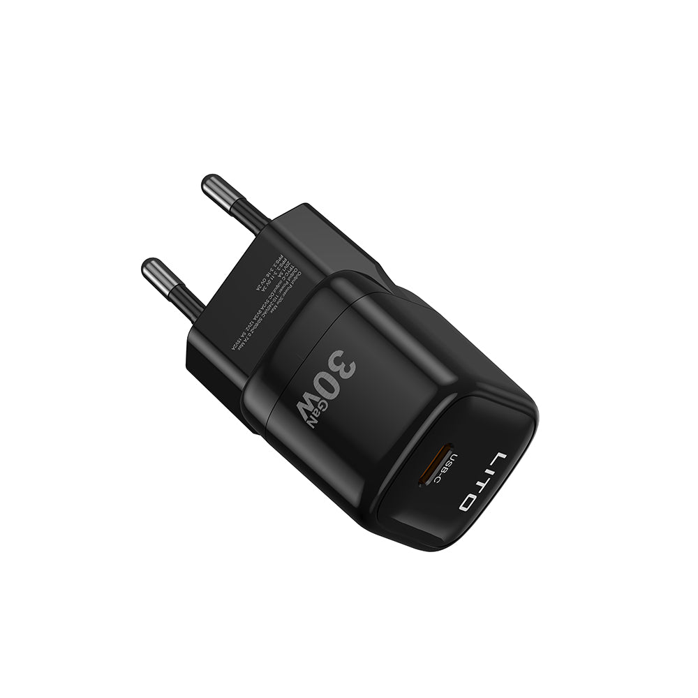 Cargador de Red Lito LC11, 30W, 3A, 1 x USB-C, Negro