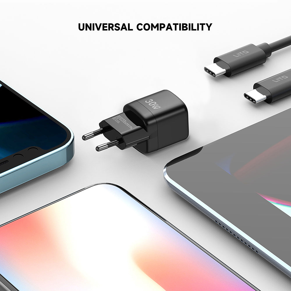 Cargador de Red Lito LC11, 30W, 3A, 1 x USB-C, Negro