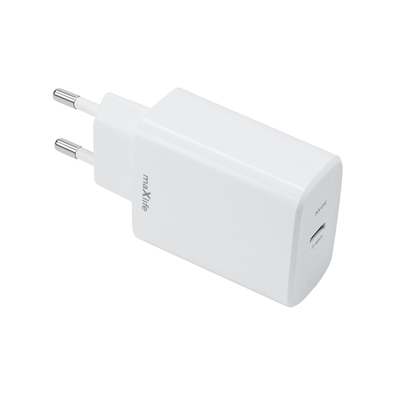 Cargador de red MaXlife MXTC-10-30C, 30 W, 3 A, 1 x USB-C, blanco
