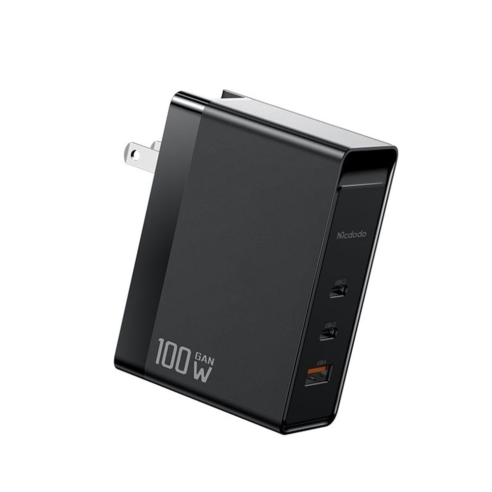 Cargador de Red McDodo CH-8101 Pro Nuc AR Power Travel, 100W, 5A, 1 x USB-A - 2 x USB-C, Negro