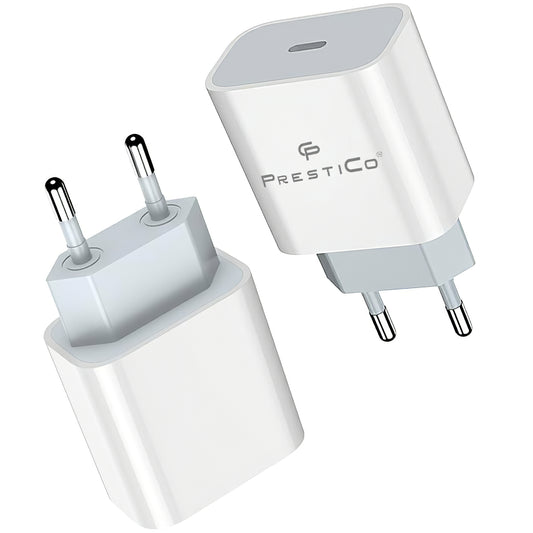 Cargador de red Prestico F8A Box, 20W, 3A, 1 x USB-C, Blanco