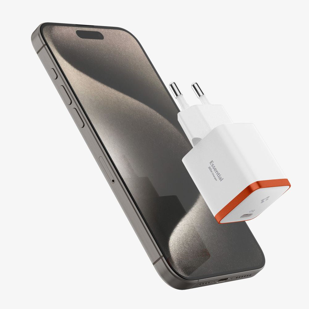 Cargador de Red Spigen EE301EU Arcstation Essential, 30W, 3A, 1 x USB-C, Blanco ACH08449