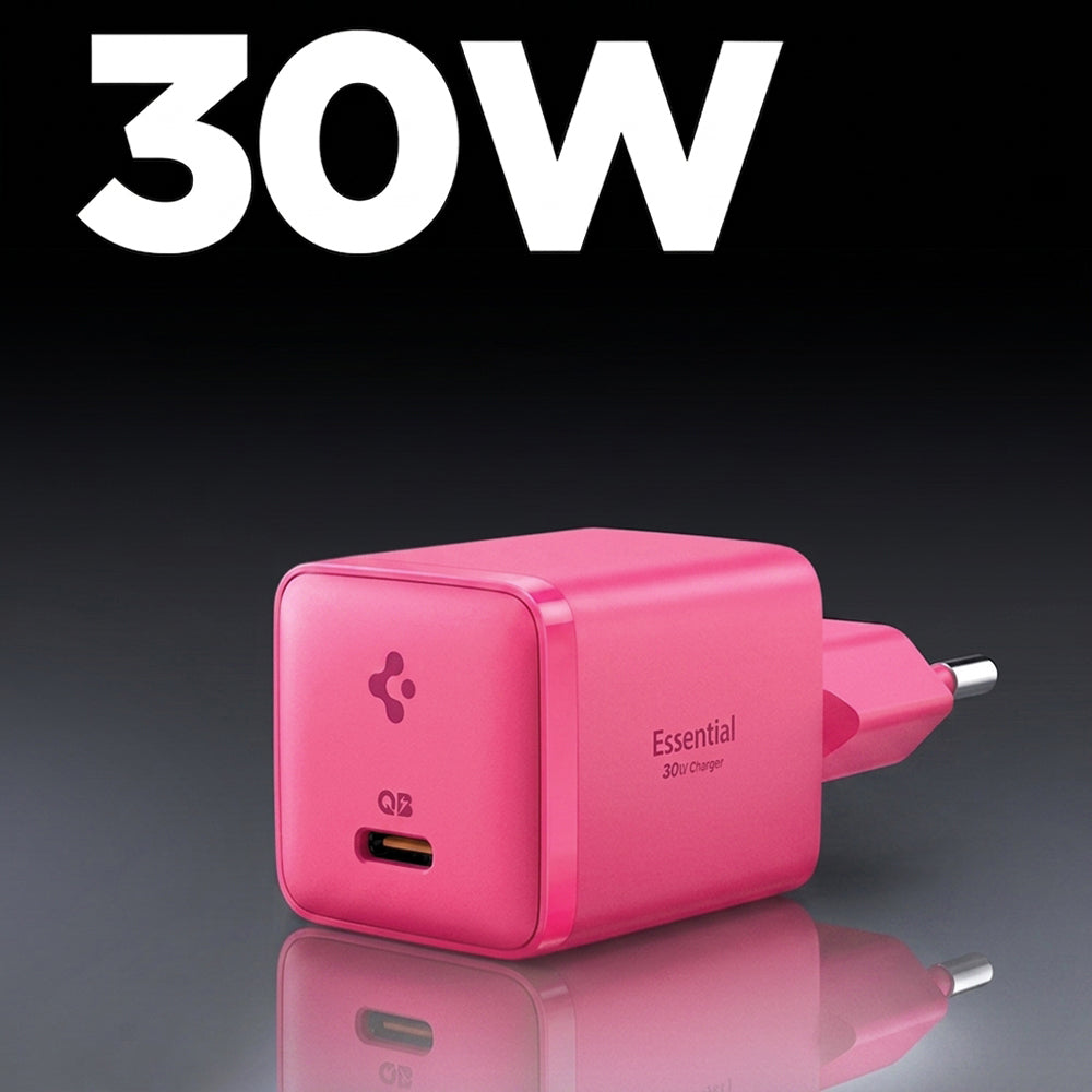 Cargador de red Spigen EE301EU Essential, 30W, 3A, 1 x USB-C, Rosa ACH10449