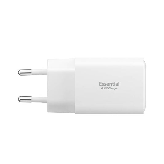 Cargador de Red Spigen EE473EU Essential, 47W, 3A, 1 x USB-A - 2 x USB-C, Blanco ACH09464