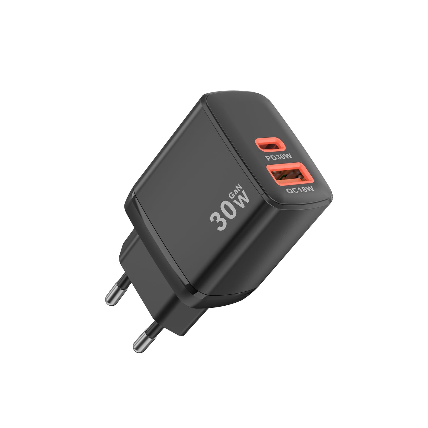 Cargador de Red Techsuit CH1 Duonix, 30W, 3A, 1 x USB-A - 1 x USB-C, Negro