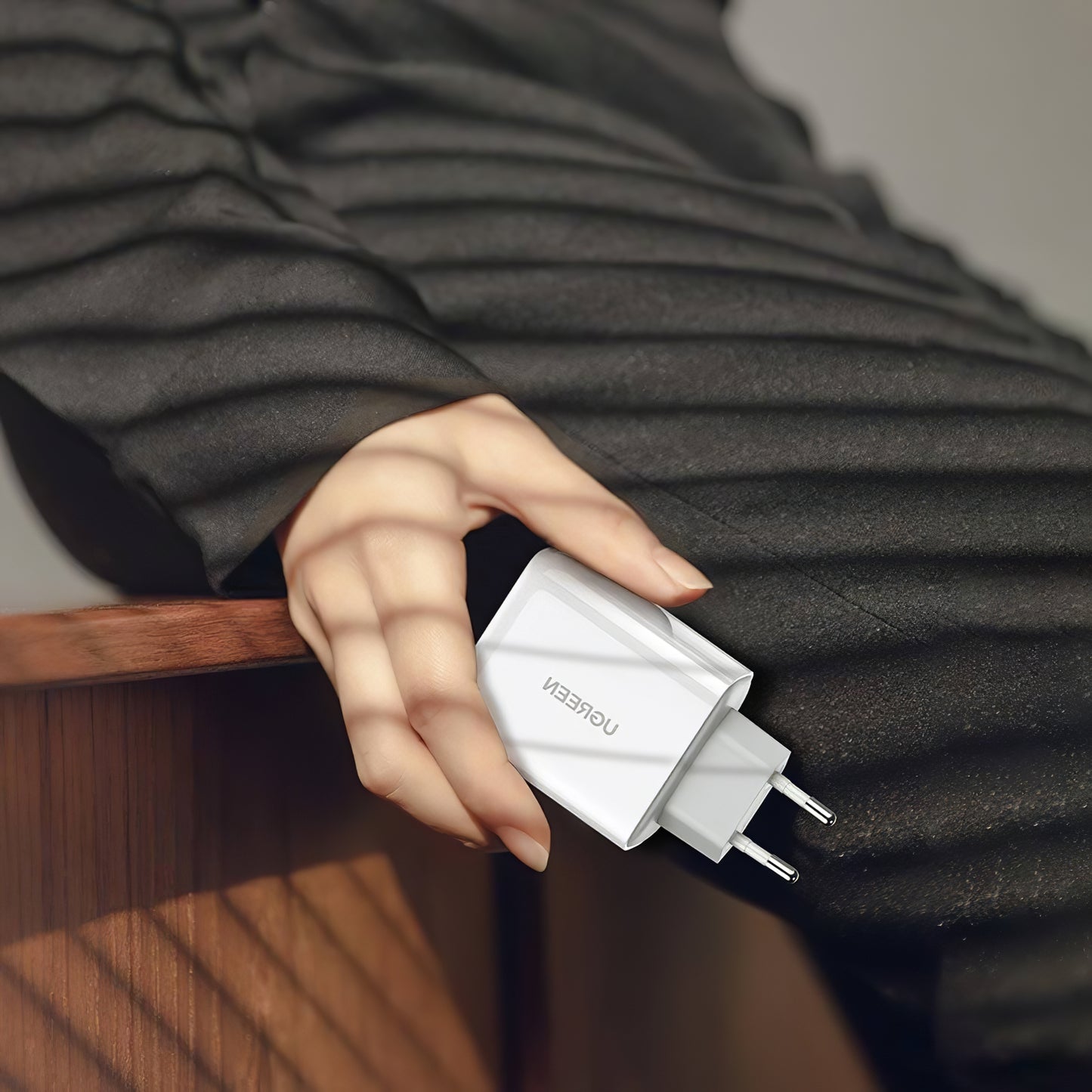 Cargador de red UGREEN CD170, 36W, 3A, 1 x USB-A - 1 x USB-C, Blanco