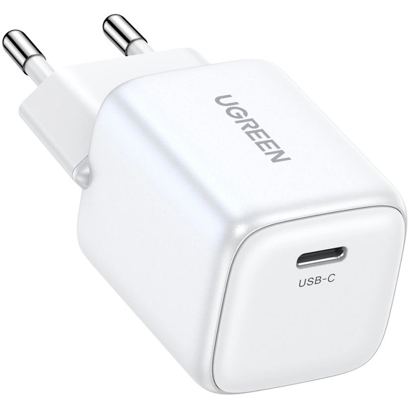Cargador de red UGREEN CD319, 30W, 3A, 1 x USB-C, Blanco