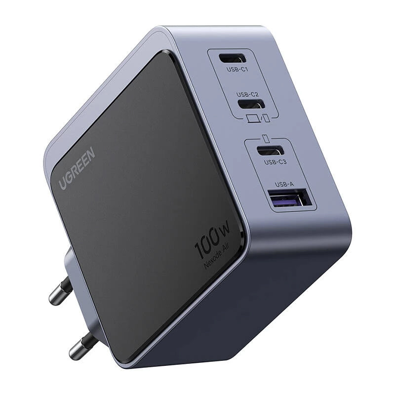Cargador de red UGREEN X565 Nexode Air, 100W, 5A, 1 x USB-A - 3 x USB-C, Gris