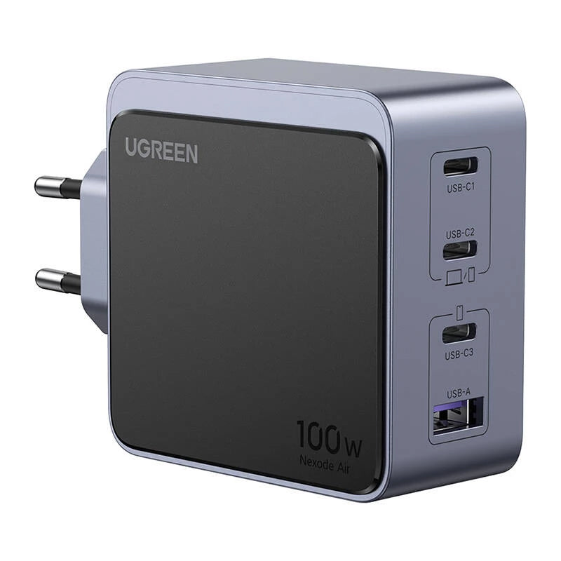 Cargador de red UGREEN X565 Nexode Air, 100W, 5A, 1 x USB-A - 3 x USB-C, Gris