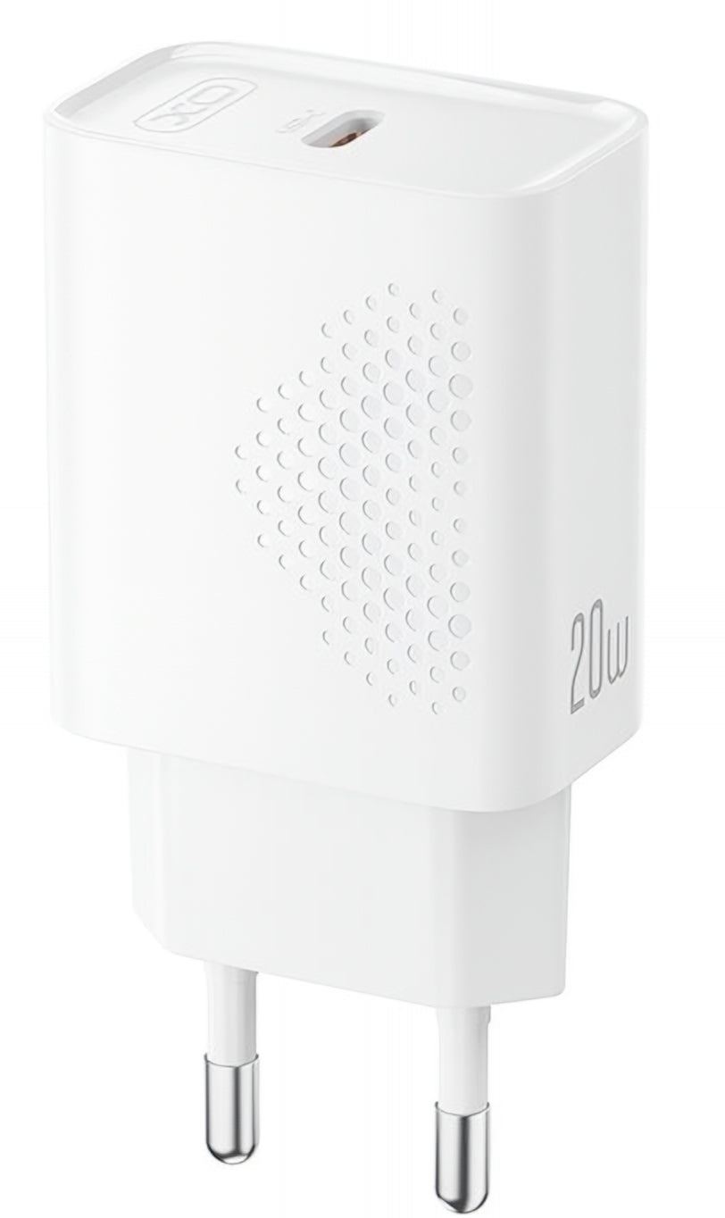 Cargador de Red USB-C XO Design L160, 20W, 3A, 1 x USB-C, Blanco