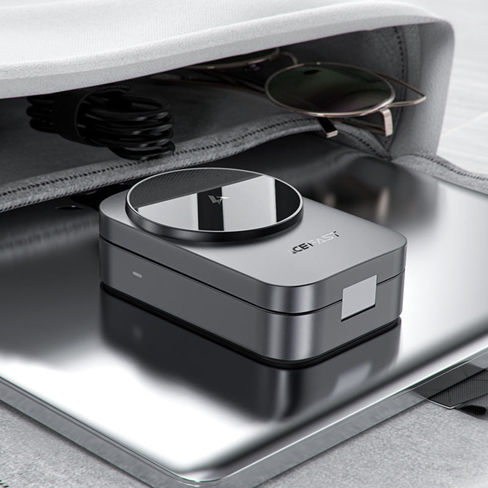 Cargador de Red Inalámbrico Acefast E22 3en1, 22.5W, 1.67A, Gris