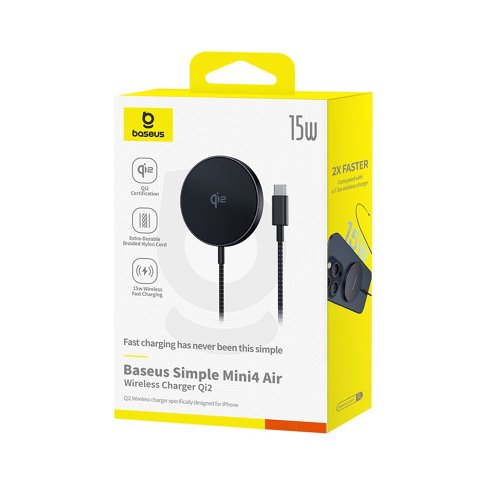 Cargador de Red Inalámbrico Baseus Simple Mini4 Air, 15W, 1.67A, Negro P10278200111-00