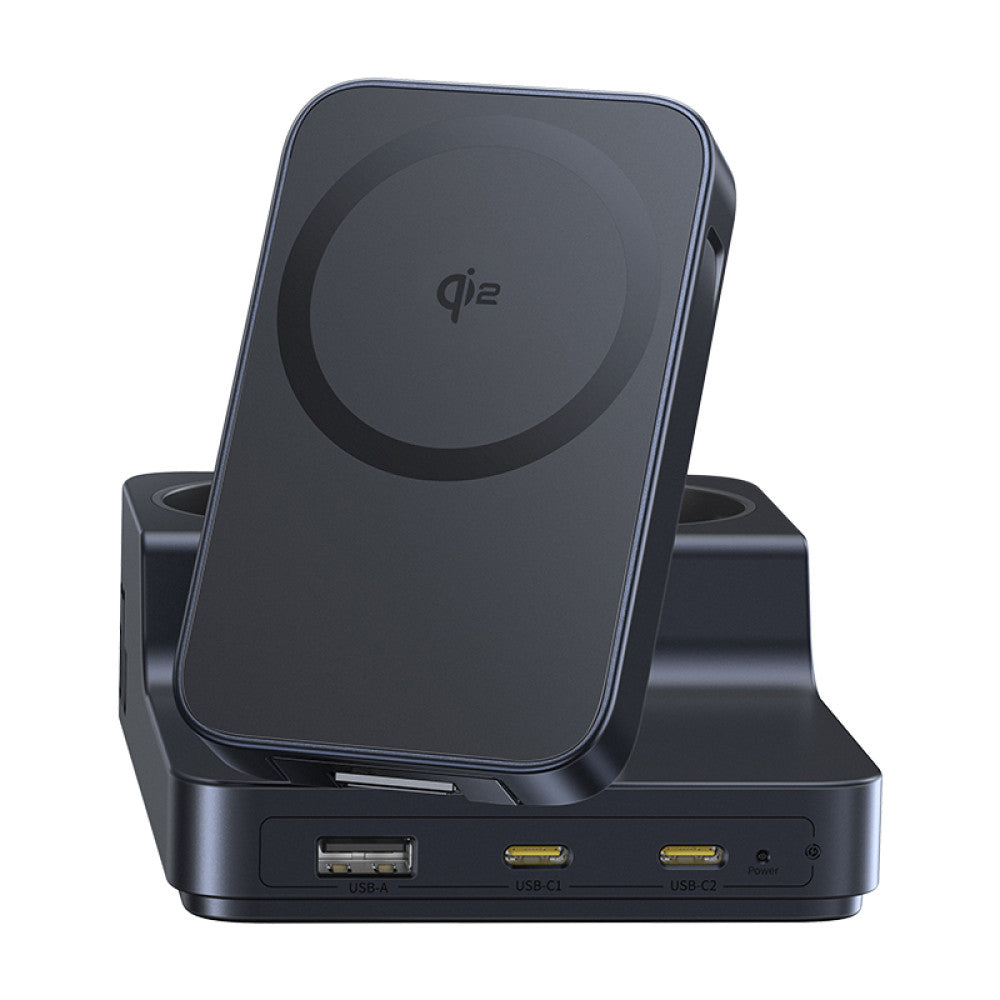 Cargador Estación Baseus Nomos ND11 QI 6en1, 67W, 3.35A, 1 x USB-A - 2 x USB-C - 2 x Schuko, Negro P80015804213-00