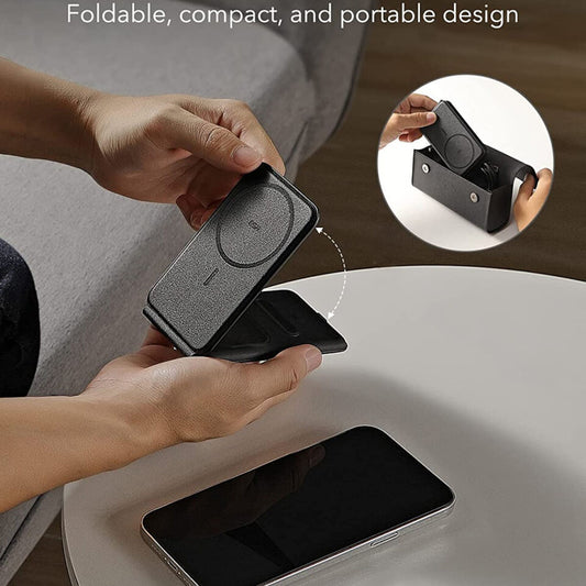 Cargador de Red Inalámbrico ESR Travel 3en1, 15W, 1.67A, Negro