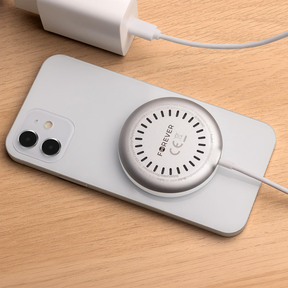 Forever MAWC-300, 15W, 1,67A, Plata, Cargador de red inalámbrico Forever