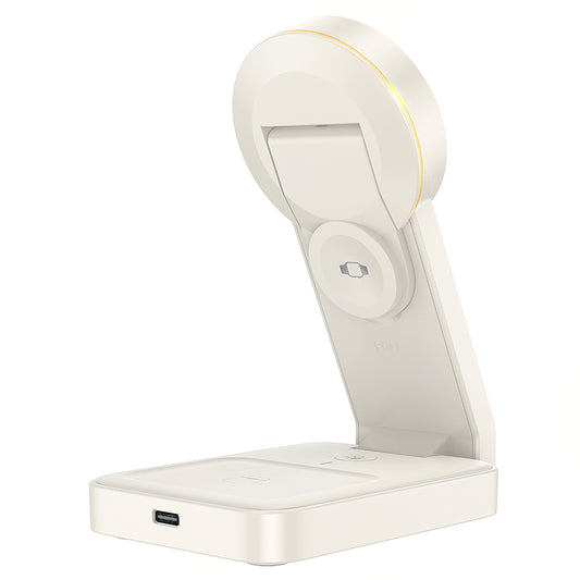 Cargador de Red Inalámbrico HOCO CQ3 3en1, 15W, 1.67A, Blanco