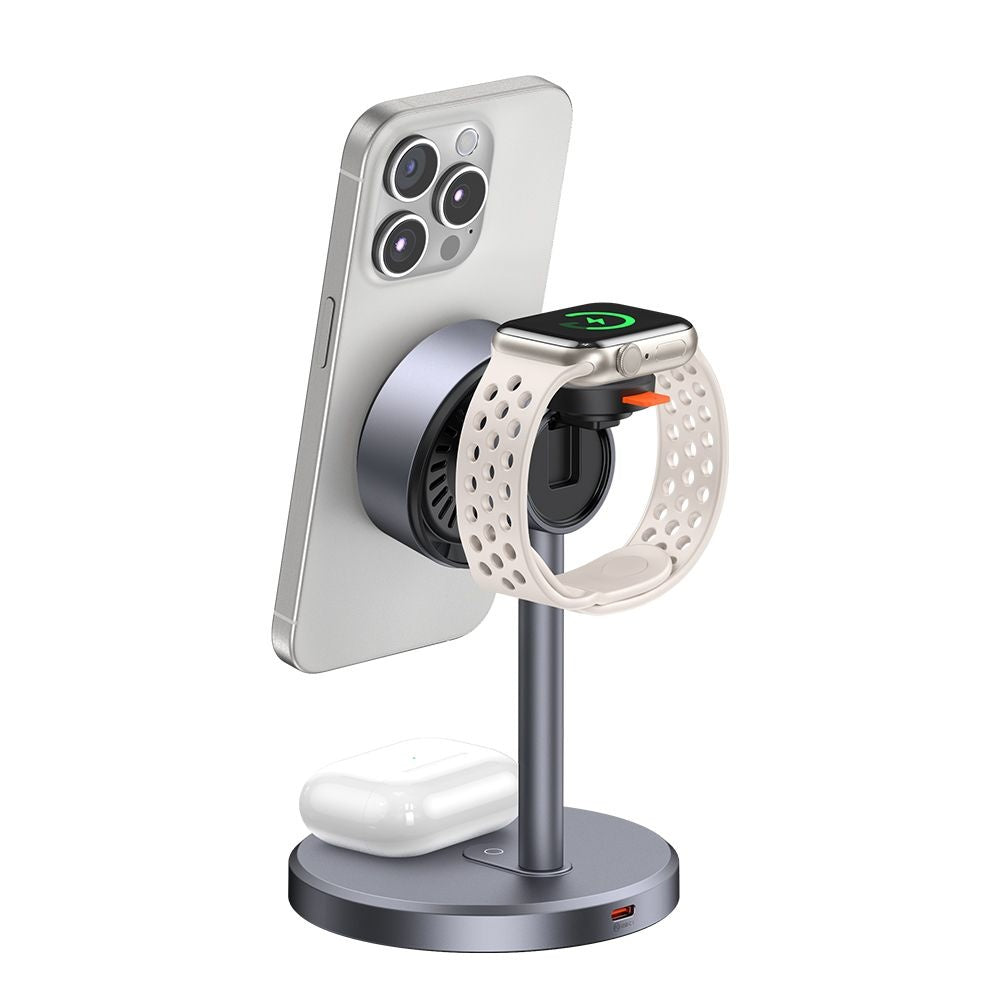 Cargador de Red Inalámbrico McDodo CH-2462 Swan 3en1, 22.5W, 1.67A, Negro