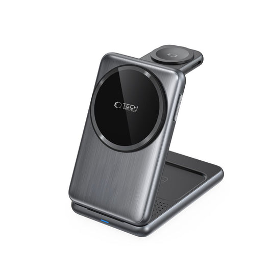 Cargador de Red Inalámbrico Tech-Protect A42 3en1, 15W, 1.67A, Gris