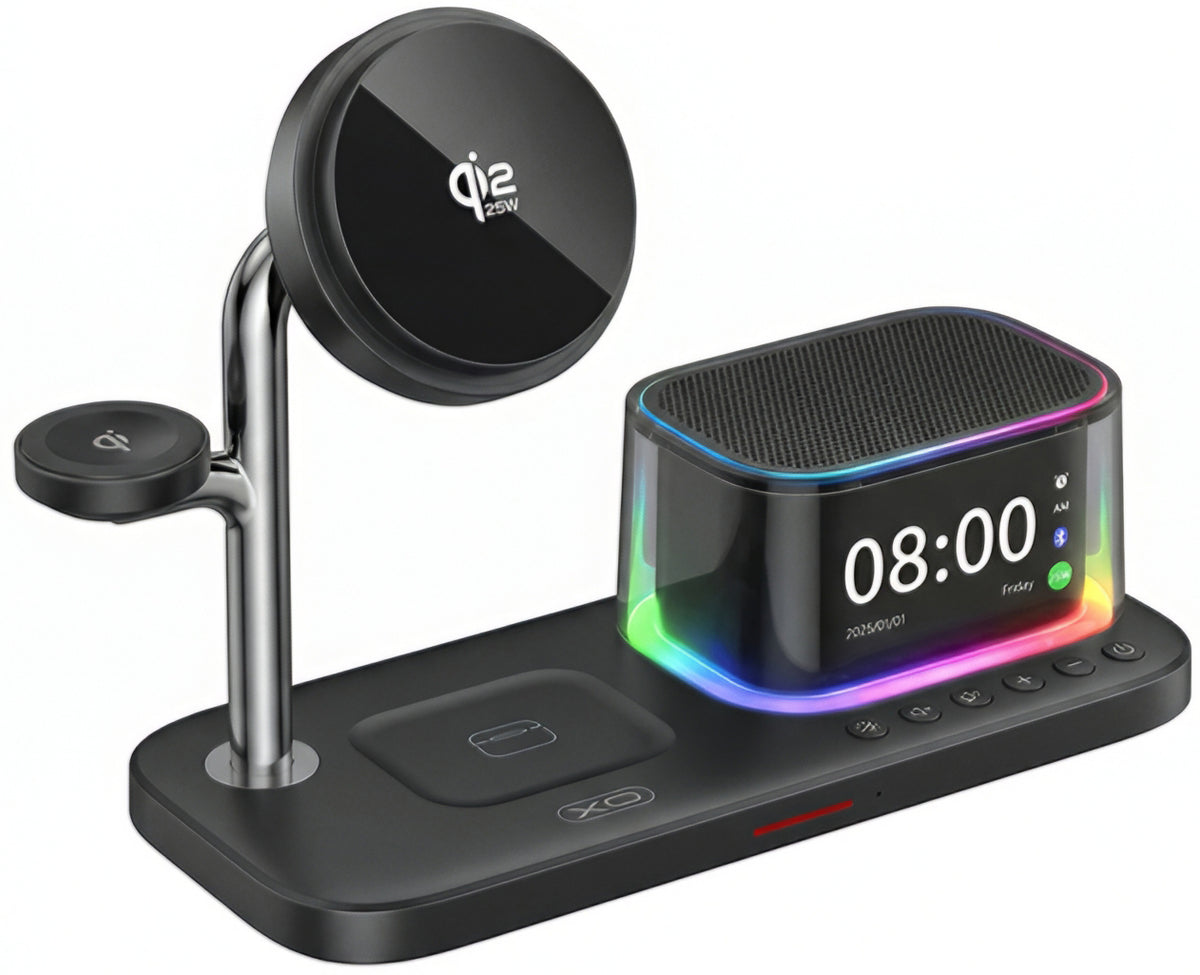 Cargador de Red Inalámbrico XO Design CX045 3en1, 25W, Negro