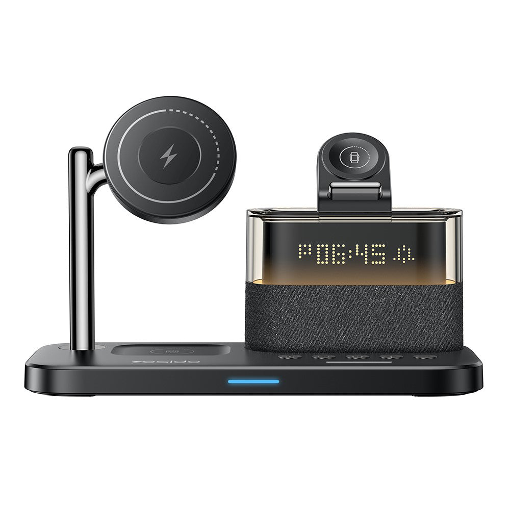Cargador de Red Inalámbrico Yesido DS37 Display 3en1, 25W, 1.67A, Negro