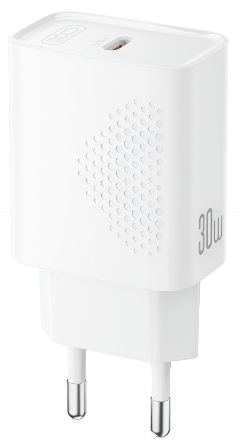Cargador de Red XO Design L162, 30W, 3A, 1 x USB-C, Blanco