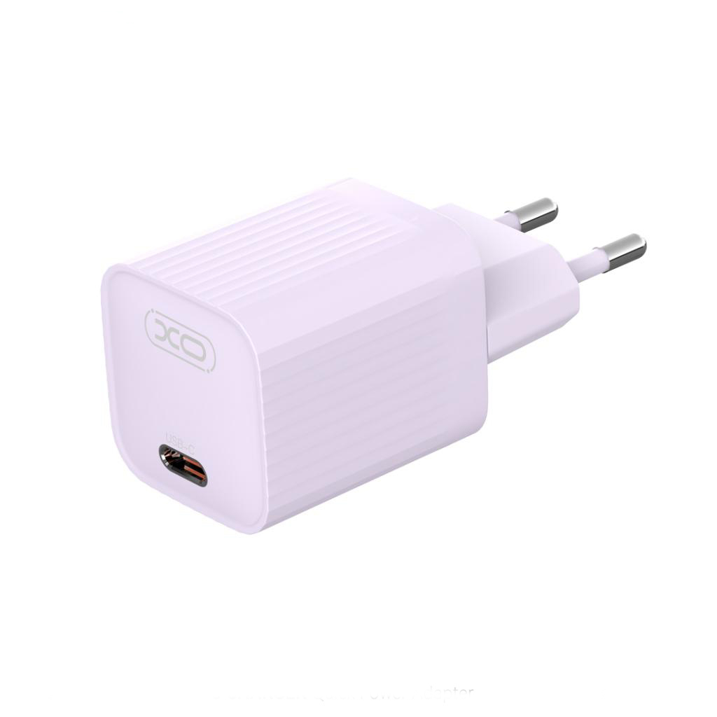 Cargador de Red XO Design L148, 30W, 3A, 1 x USB-C, Morado