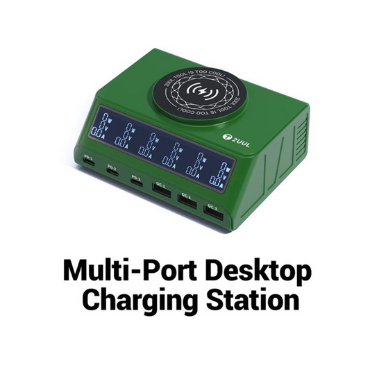 Cargador Estación 2UUL PC11 QI, 110W, 3A, 3 x USB-A - 3 x USB-C, Verde