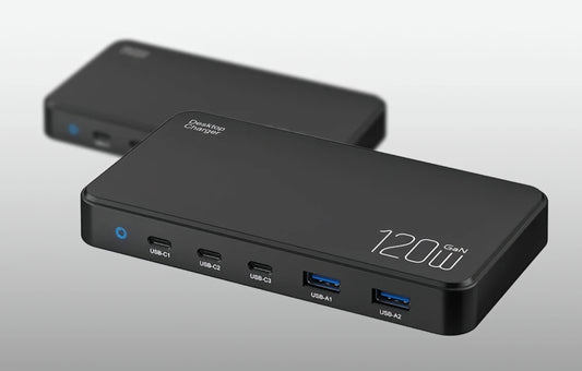 Cargador Estación BlitzWolf BW-i100, 120W, 5A, 2 x USB-A - 3 x USB-C, Negro