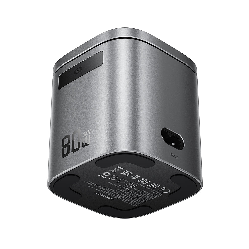Cargador Estación Con Cable USB-C Acefast Z9 QI 6in1, 80W, 1 x USB-C - 1 x USB-A, Negro