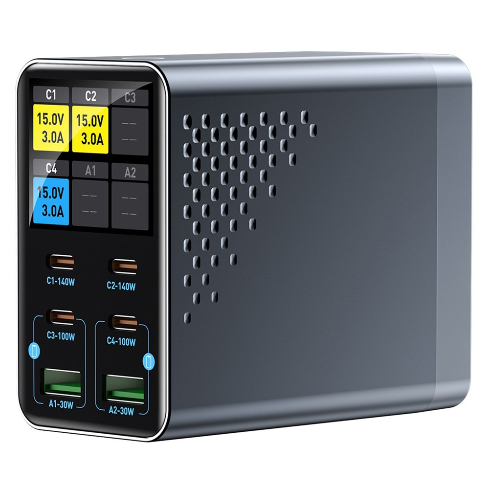 Cargador Estación OEM WLX-G3, 140W, 5A, 2 x USB-A - 4 x USB-C, Gris