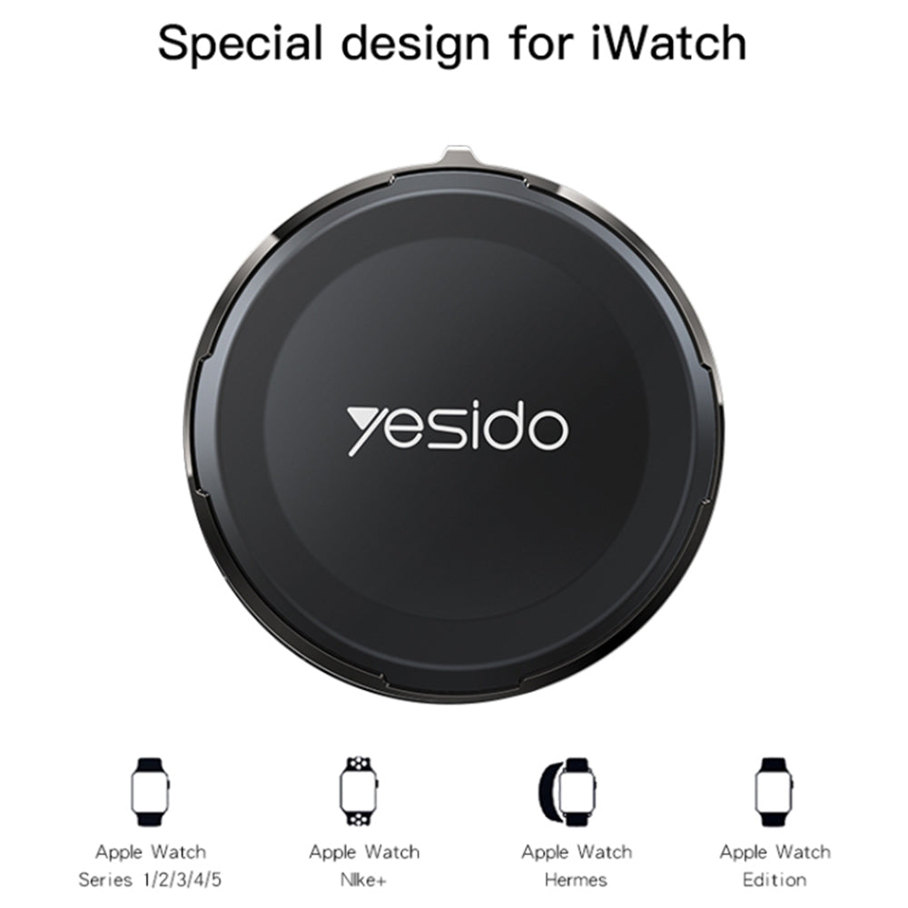 Cargador inalámbrico Yesido DS18 para Apple Watch Series, Negro