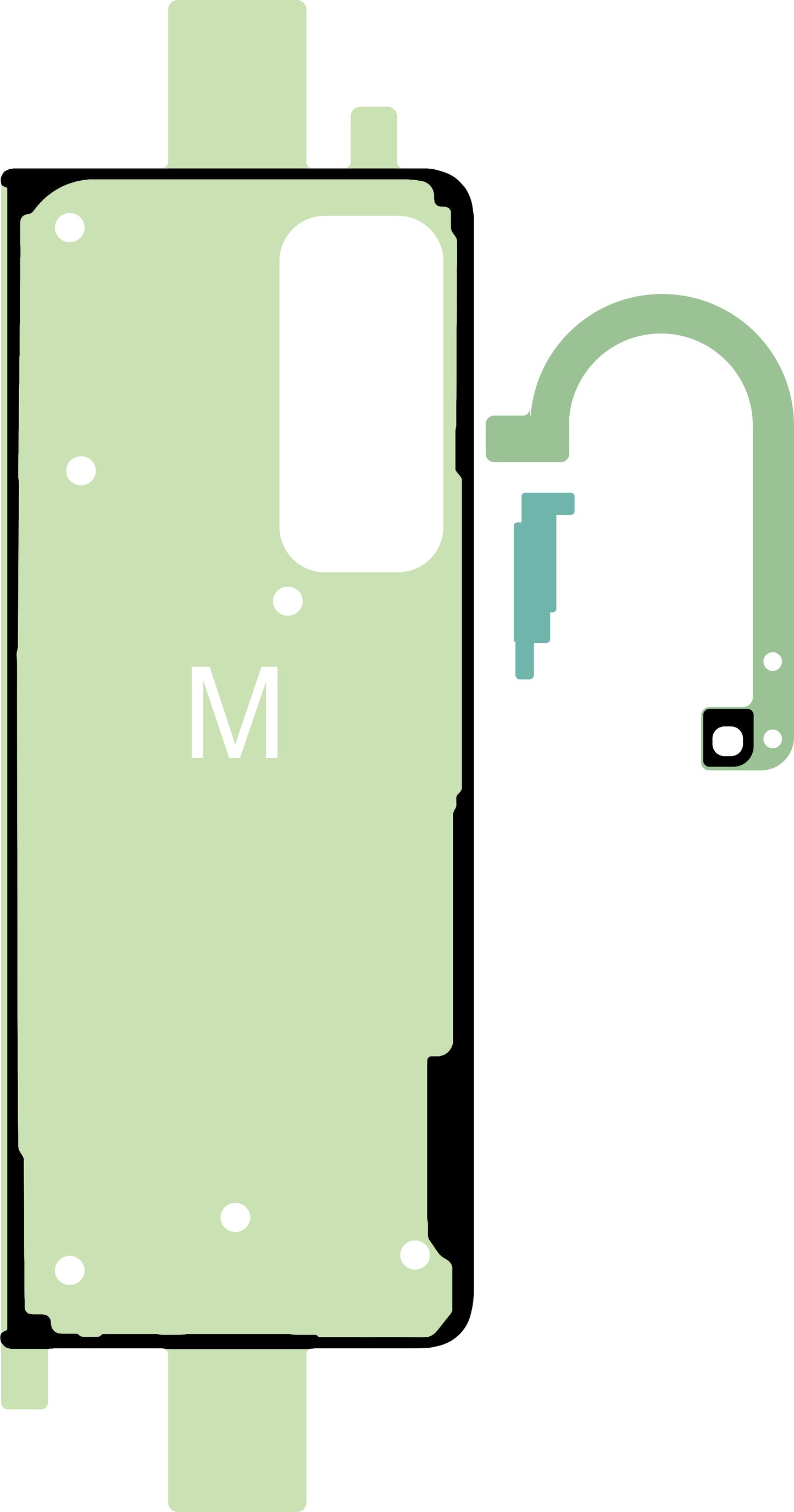 Kit Adhesivo Tapa de Batería Samsung Galaxy Z Fold4 F936, Service Pack GH82-29456A