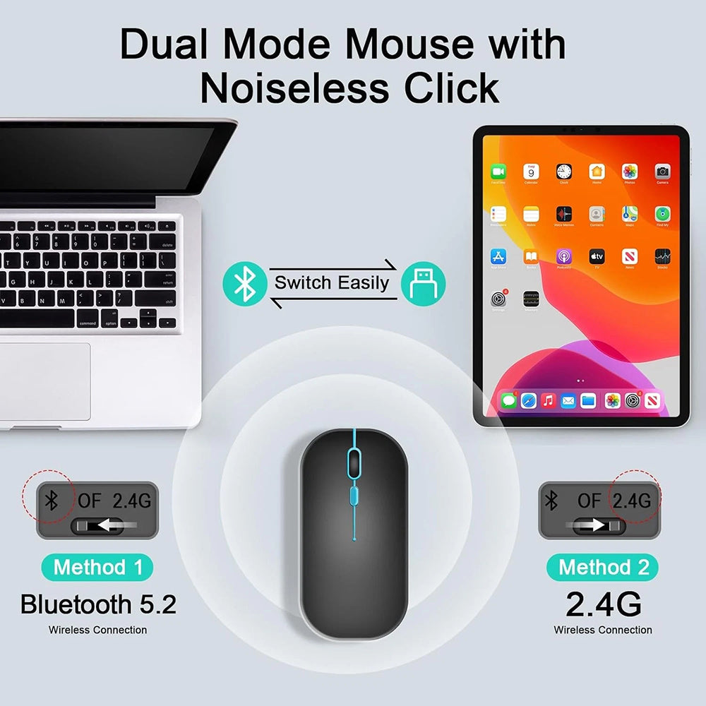 Kit Teclado Ratón Inalámbrico Techsuit AirCombo WKM1, BT / Wi-Fi, Negro