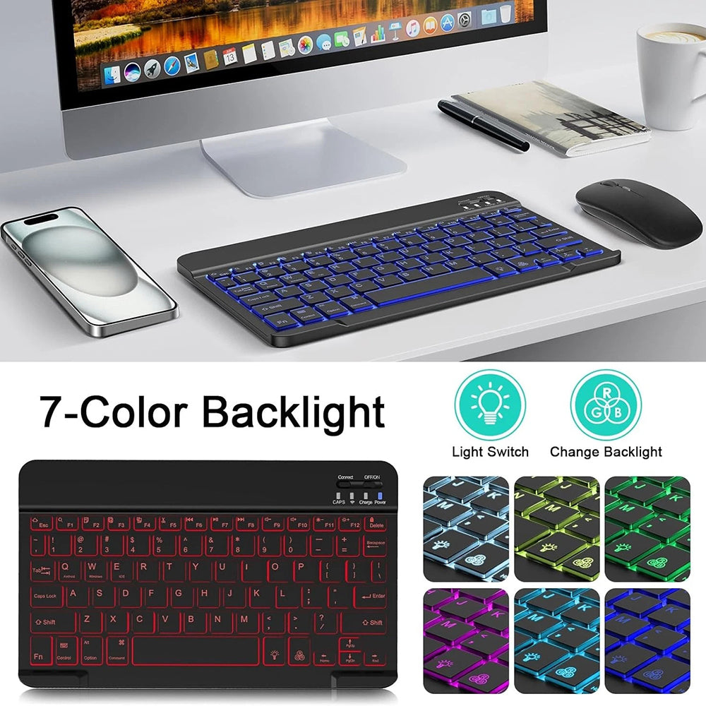 Kit Teclado Ratón Inalámbrico Techsuit AirCombo WKM1, BT / Wi-Fi, Negro