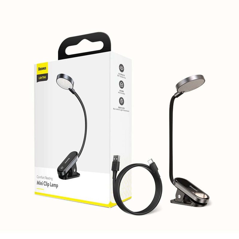 Lámpara Led de Escritorio Baseus Comfort Reading Mini Clip, Gris DGRAD-0G
