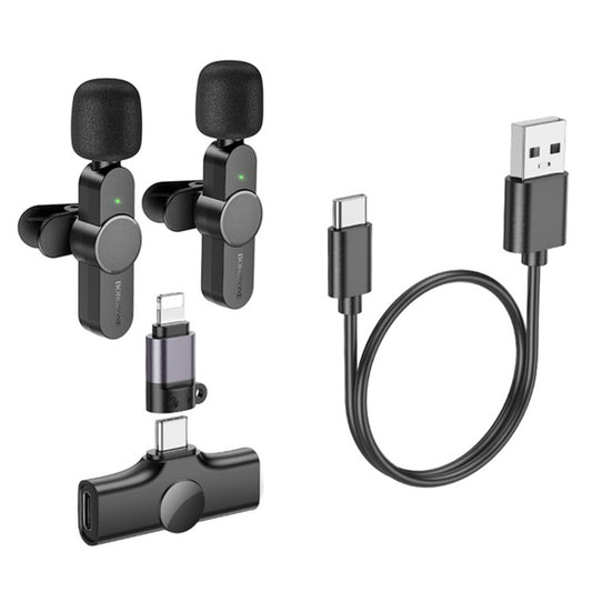 Lavalier Borofone BFK12 Trophy, USB-C / Lightning, Set 2 piezas, Negro
