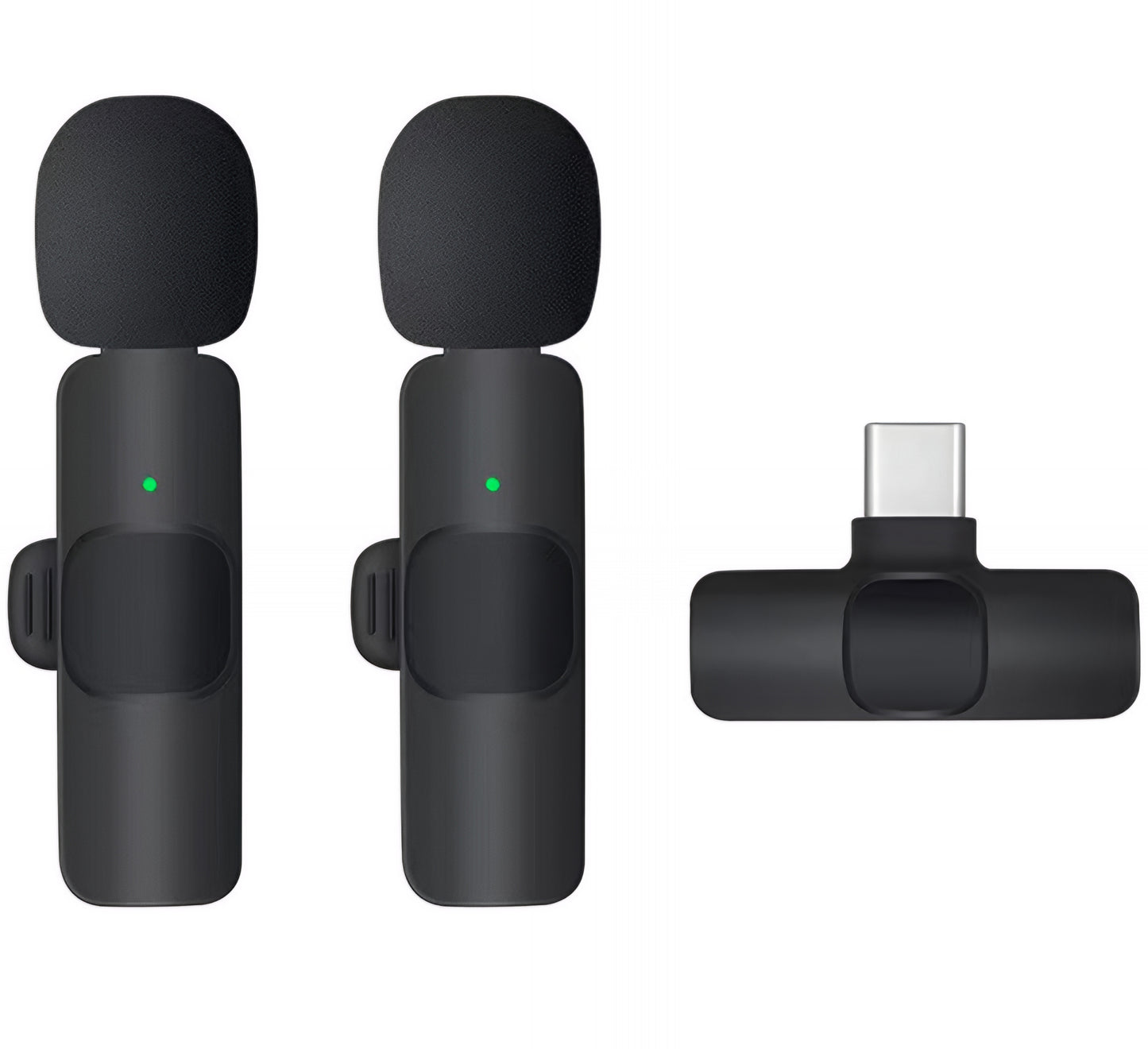 Lavaliera OEM K1, USB-C, Set de 2 piezas, Negra