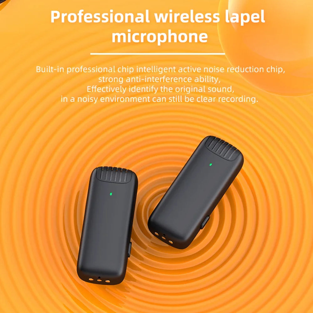 Lavalier Techsuit LW4, USB-C, Set de 2 piezas, Negra