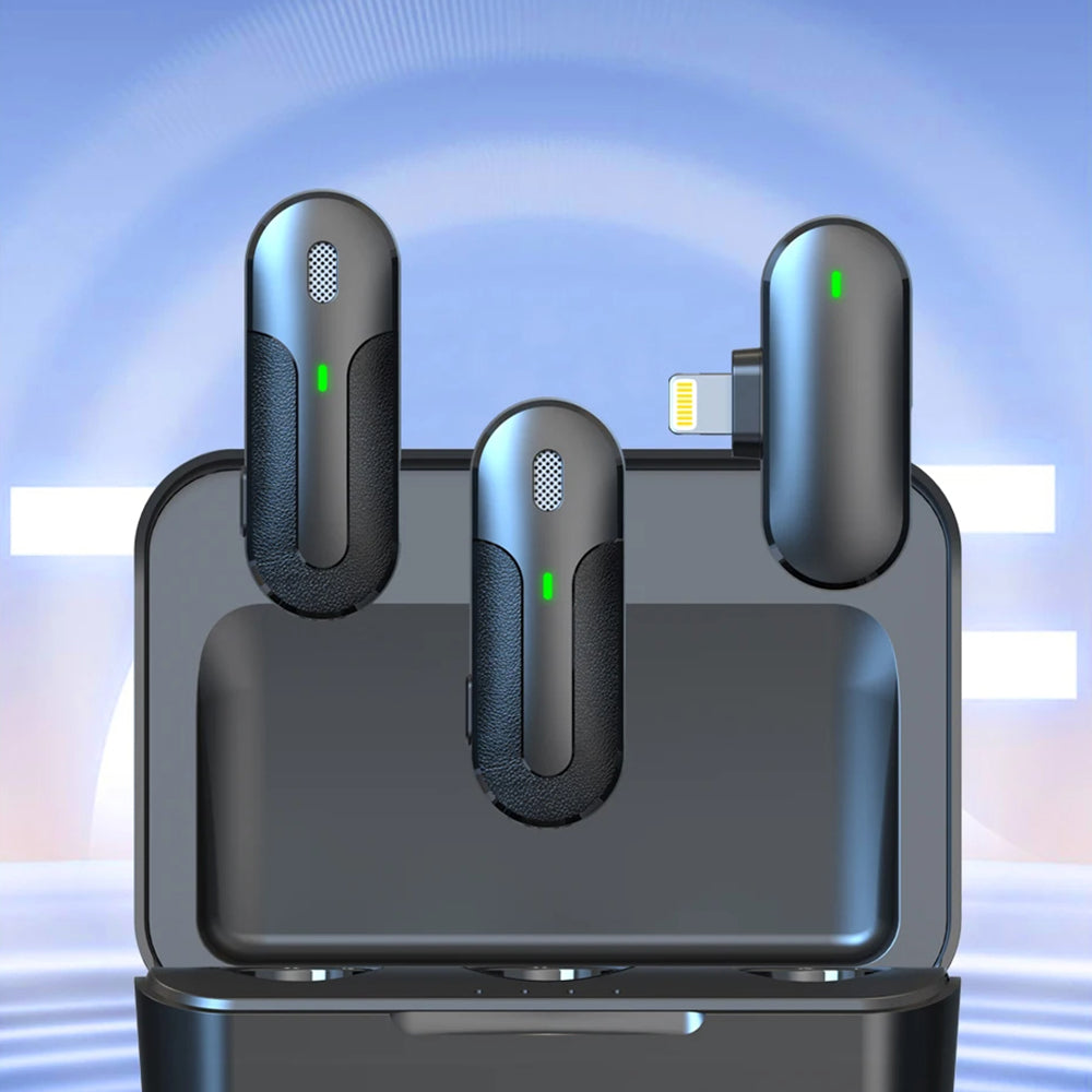Lavalier Yesido KR16, Lightning, Set 2 piezas, Negro