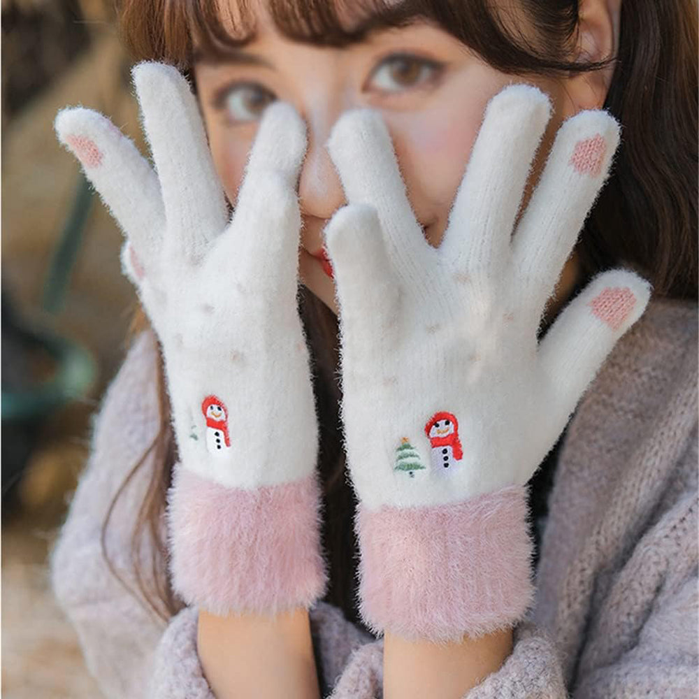 Guantes de Invierno Táctiles para Mujer Techsuit ST0011, Talla 17cm, Beige