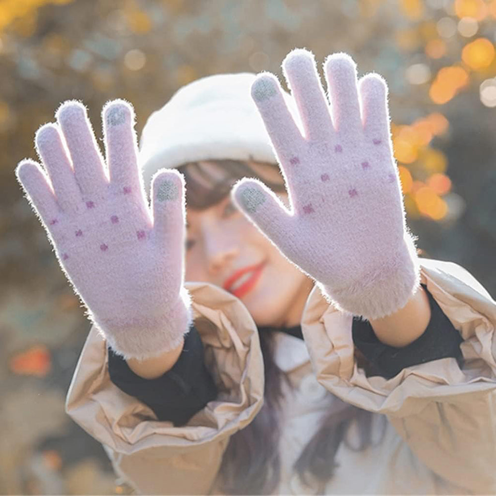 Guantes de Invierno Táctiles para Mujer Techsuit ST0011, Talla 17cm, Beige