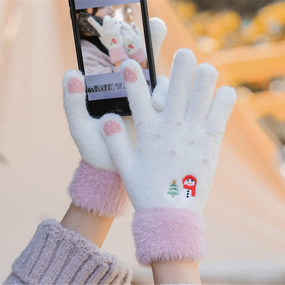 Guantes de Invierno Táctiles para Mujer Techsuit ST0011, Talla 17cm, Beige