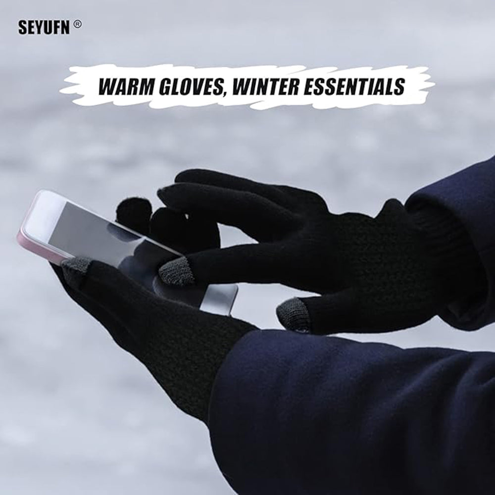 Guantes de Invierno Táctiles Unisex Techsuit ST0012, Talla 22cm, Azul Marino