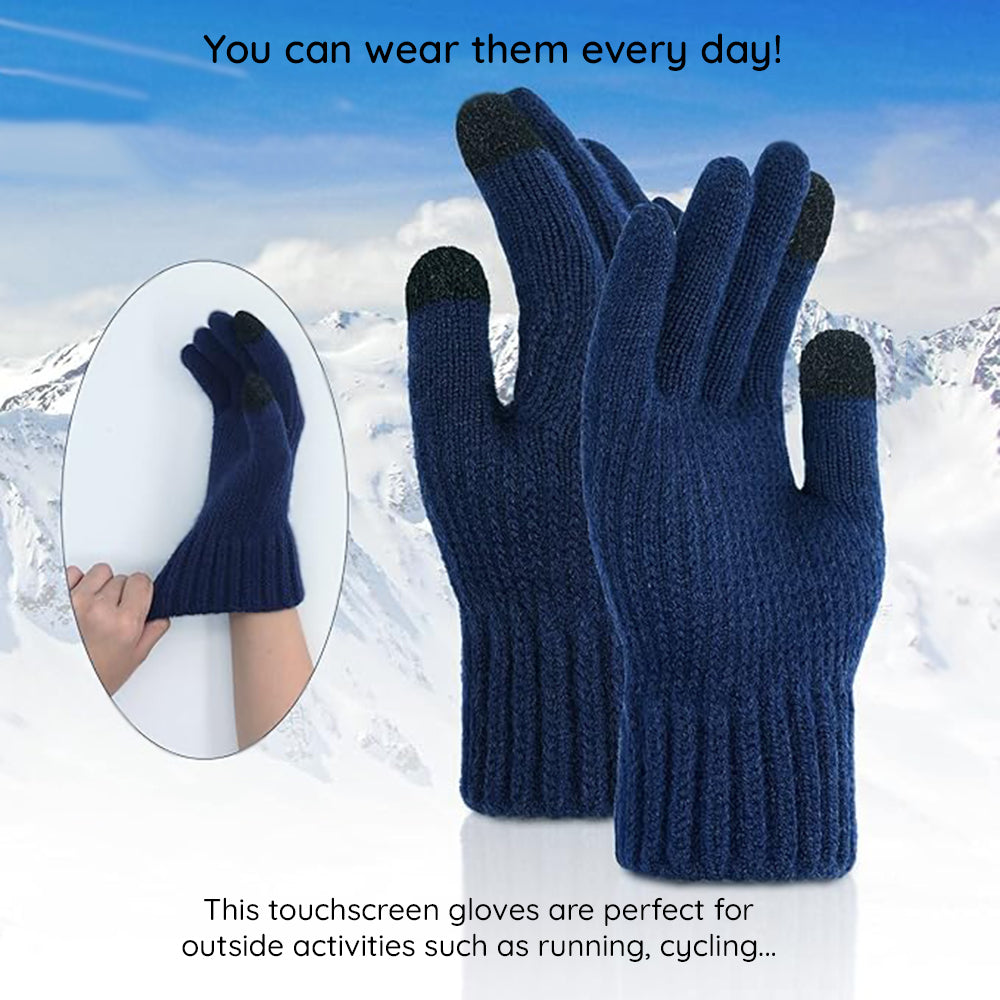 Guantes de Invierno Táctiles Unisex Techsuit ST0012, Talla 22cm, Azul Marino