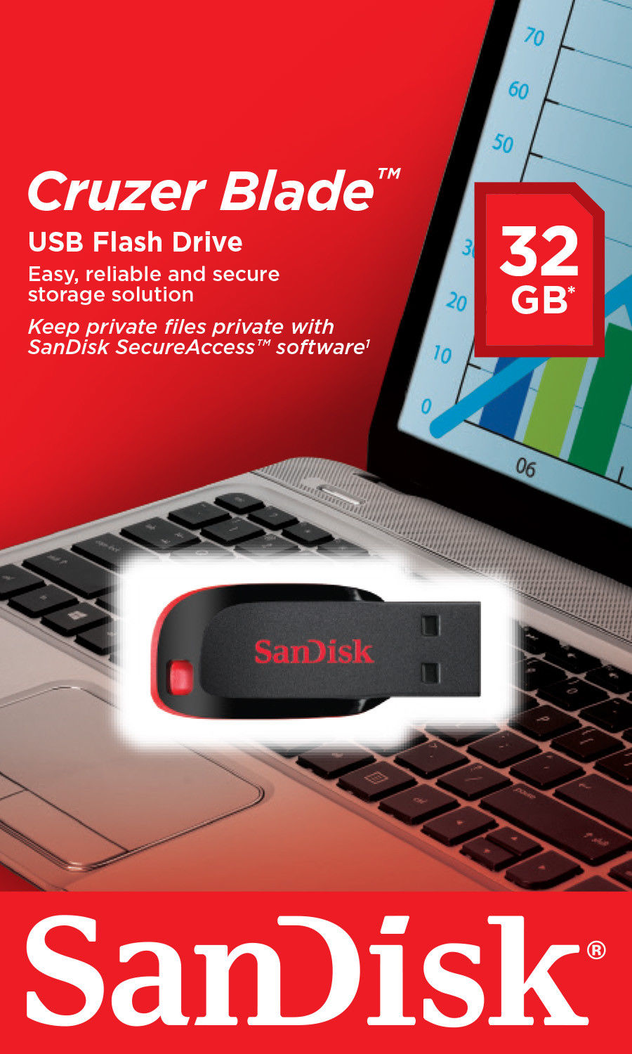 Memoria Externa USB-A SanDisk Cruzer Blade, 32Gb SDCZ50-032G-B35